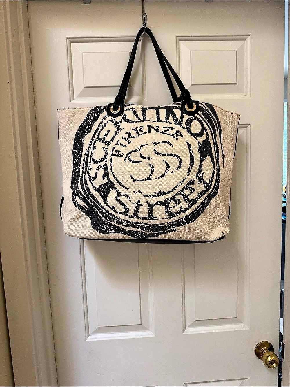 Emmano Scervino Tote Bag in Beige & Black